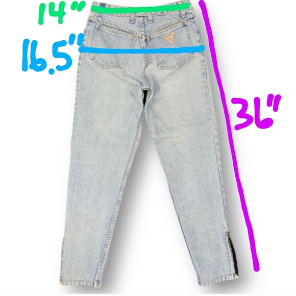 GUESS by Georges Marciano Vintage Denim Rare Ankle Zip Size 30 - Picture 15 of 16